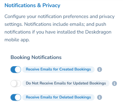Notifications & Privacy screen